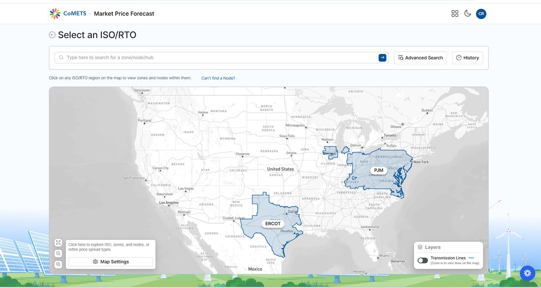 CoMETS ISO/RTO market coverage map