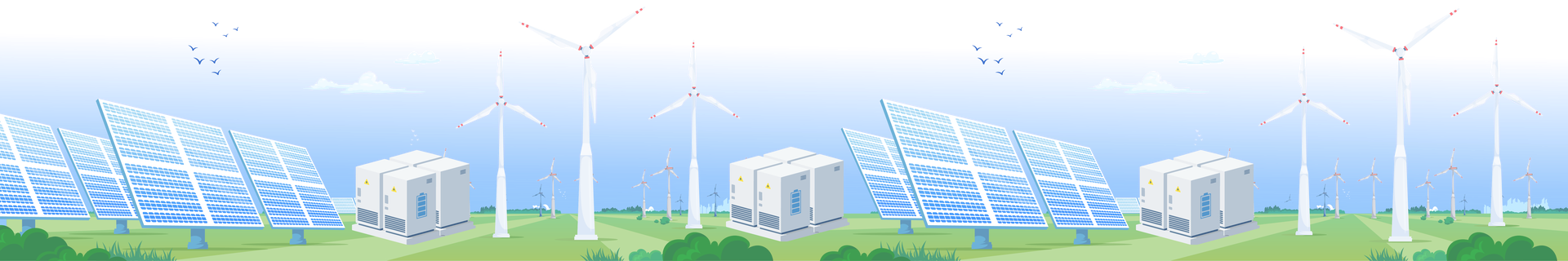 Solar, battery storage and wind energy landscape